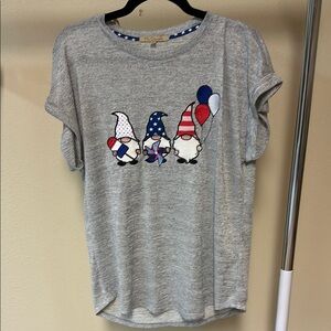 Gray Gnome‎ Graphic Women’s 4th of July T-Shirt